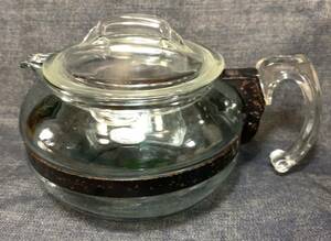 *PYREX Old Pyrex teapot 6cup frame wear heat-resisting gala spot 