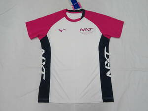 212　ミズノ（MIZUNO） N-XTプラクティス半袖Tシャツ　白紺（M）