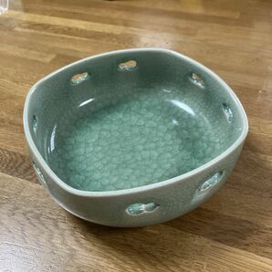 青磁 貫入陶器 菓子器