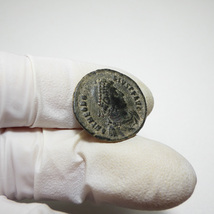 【古代ローマコイン】Theodosius I（テオドシウス1世）クリーニング済 ブロンズコイン 銅貨 フォリス(ATxiZAdLeZ)_画像5
