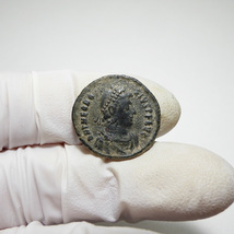 【古代ローマコイン】Theodosius I（テオドシウス1世）クリーニング済 ブロンズコイン 銅貨 フォリス(ATxiZAdLeZ)_画像3