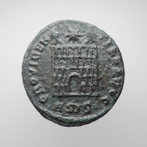 【古代ローマコイン】Constantine I（コンスタンティヌス1世）クリーニング済 ブロンズコイン 銅貨 フォリス(kR4frEAV9g)_画像2