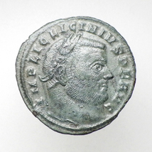 【古代ローマコイン】Licinius I（リキニウス）クリーニング済 ブロンズコイン 銅貨 フォリス(5C3ixcxxSE)_画像1