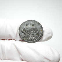 【古代ローマコイン】VRBS ROMA（ローマ市記念）クリーニング済 ブロンズコイン 銅貨 フォリス(2yQeEnne_p)_画像6