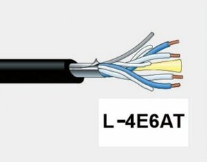 ４芯電磁シールドケーブル　カナレ製 L-4E6AT　黒（10ｍ単位～）