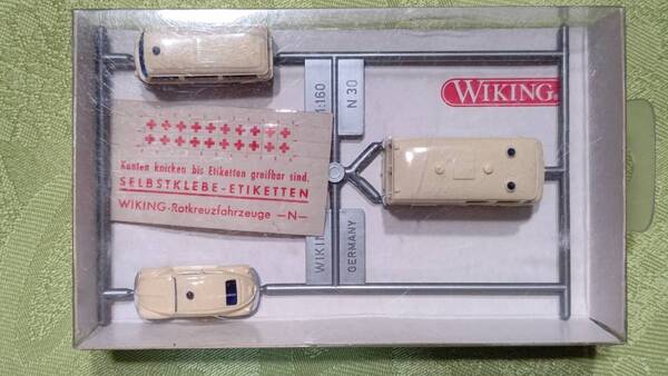 ヴィンテージ 当時物 天賞堂 輸入販売 WIKING XX 1/160 Nゲージ 緊急車両3台セット(VW-1300&TRANSPORTER , MB-TRANSPORTER)ケース入り