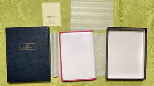 1-1ashu Ford 8023-040 real leather made book cover (16.5×11.5. three folding ) pink × white boxed 