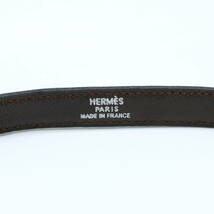 【お値引き】HERMES エルメス ケリーブレスレット ドゥブルトゥール シェーブル レザー ブラウン 茶 シルバー金具 #□F_画像9