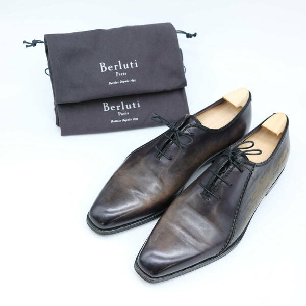 【お値引き】Berluti ベルルッティ アレッサンドロ スカーズ シューズ 靴 ドレスシューズ ビジネス カリグラフィ #8 26.5 シューツリー付き