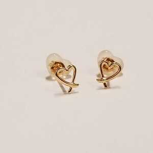  new goods K18 Open Heart design earrings 