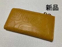 ☆【新品】L字ファスナー 合皮 レディース 財布 黄色系_画像1