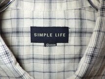 z1156SIMPLE LIFE★シンプルライフ★チェック柄シャツ★サイズM★激安★送料格安_画像2