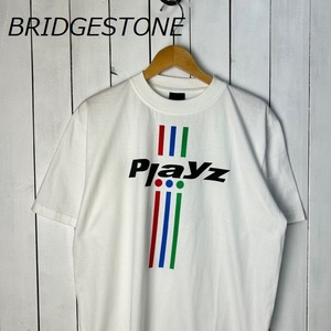 JTP●68 ほぼデッドストック BRIDGESTONE ブリヂストン Playz Tシャツ 企業物 白 L程度 オールド 小田急製 タイヤ 車 未使用