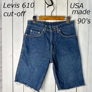 90s USA製 Levis 610 カットオフ デニム ハーフパンツ 30 リーバイス オールド ヴィンテージ アメリカ製　92年 デニムショーツ S~M ●120