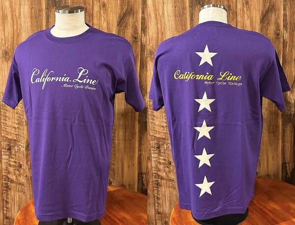 【CALIFORNIA LINE】XLサイズ　パープル　5スターＴシャツ　カリフォルニアライン　スカルフライト　ランブル