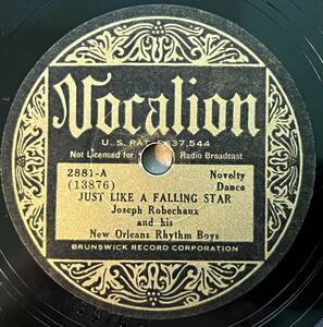 JOSEPH ROBECHAUX AND HIS NEW ORLEANS BOYS VOCALION Just Like A Falling Star/ Sleep, Come On And Take Me