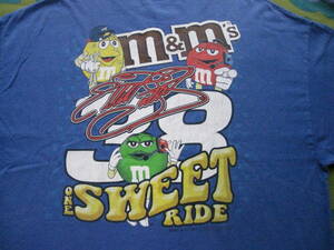 m&m's エムアンドエムズ キャラクター プリント 半袖Tシャツ ブルー メンズXL程度 USED