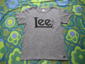 Lee リー 胸ポケット付 半袖Tシャツ グレー霜降り/ブラックプリント メンズM 使用少ないキレイ 綿100