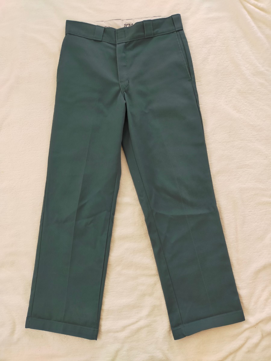 70s 80s dickies ワークパンツ 32 29 ダークグリーン-