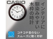 カシオ インテリアクロック 濃茶木 丸型 IQ-132-5JF 掛時計 お祝い ギフト プレゼント_画像3