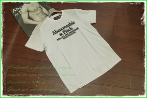 ★☆新品★Abercrombie & Fitch プリントロゴ 半袖 Tシャツ/L/白/メンズ アバクロンビー&フィッチ アバクロ A&F ☆★