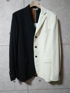 MARNI ラムレザー スイッチング テーラードジャケット Lamb leather switching jacket SIZE48 リアルレザー仕様 タグ付き未使用