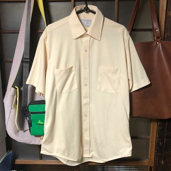 【極美品】Sears シアーズ ポリエステルニットシャツ M〜L デッドストック 半袖シャツ とろみ vintage 70s80s