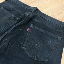 希少 90s USA製 Levi's 501 後染めブラック ペンキ ジーンズ 34_画像4