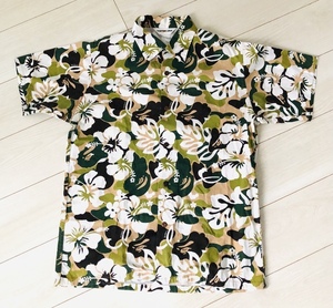 BATHING APE アロハ シャツ 日本製 BAPE CAMO 半袖 迷彩 ALOHA グリーン カモ NIGO HUMAN MADE 好きに も ベイシング エイプ