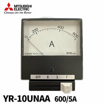 三菱電機 YR-10UNAA 指示電気計器 切換スイッチ付計器 角形 600/5A 0-600A アウトレット_画像1