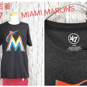 ★送料無料★ ＵＳ古着 47 MLB MIAMIMARLINS マイアミ マーリンズ Ｔシャツ チャコール イチロー Medium 相当