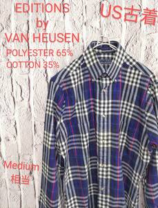 ★送料無料★ ＵＳ古着 EDITIONS by VAN HEUSEN 90's ヴィンテージ シャツ ボタンダウンシャツ BDシャツ 長袖 Medium 相当