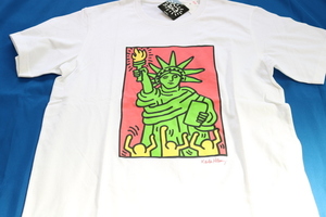 キース・へリング　白　Tシャツ　Statue of Liberty メンズ XL　ユニクロ　自由の女神　新品 未使用 Keith Haring 