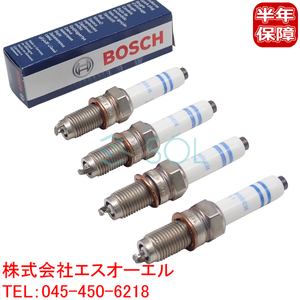 VW ポロ(6R1 6C1 AW1 BZ1) ティグアン(AD1 AX1) 1.4 ダブルプラチナ スパークプラグ 4本セット(1台分) BOSCH製 Y5KPP332 04E905601B