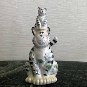 【新品】デザイン貯金箱★猫 ねこ パールカラー 陶器 ポルトガル製 艶ありの画像1