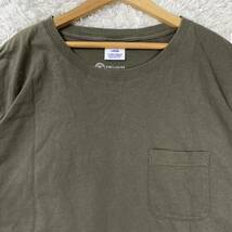 Champion チャンピオン ポケットTシャツ 半袖Tシャツ カーキ コットン L YA3340_画像2