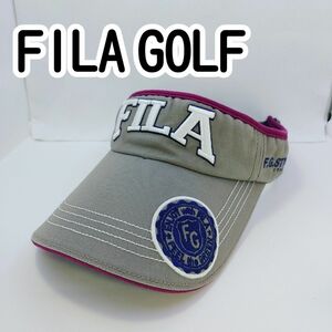 [USED]FILA GOLF サンバイザー グレー/パープル フリーサイズ(約58～60㎝)【0070】