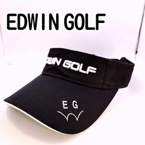 [USED]EDWIN GOLF サンバイザー ブラック フリーサイズ(約55～57㎝)【0071】