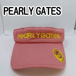 PEARLY GATES PLaY WitH COLOR サンバイザー ローズピンク? フリーサイズ(約58~61㎝)【0155】