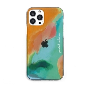 dparks ソフトクリアケース iPhone 13 Pro Max Pastel color OrangeGreen DS21208i13PM