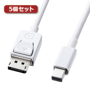 5個セット サンワサプライ ミニ-DisplayPort変換ケーブル1m KC-DPM1WX5