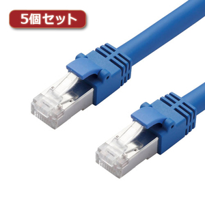 5 шт. комплект Elecom LAN кабель /CAT7/2m/ голубой LD-TWS/BU2X5