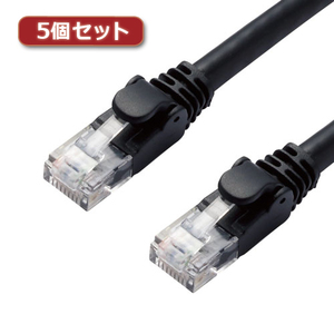 5個セットエレコム LANケーブル/CAT6A/スタンダード/10m/ブラック LD-GPA/BK10X5