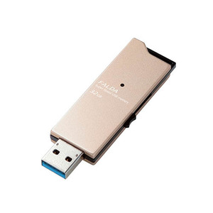 【5個セット】エレコム USBメモリー/USB3.0対応/スライド式/高速/DAU/32GB/ゴールド MF-DAU3032GGDX5