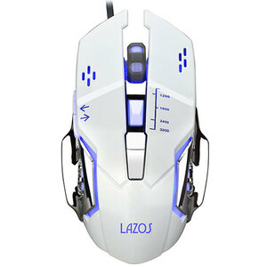 【10個セット】リーダーメディアテクノ 有線ゲーミングマウス 6ボタン ホワイト L-MSG6-WX10