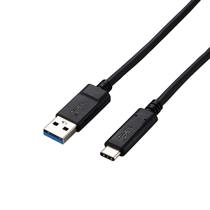 【5個セット】エレコム USB3.1ケーブル/Gen2/A-Cタイプ/認証品/3A出力/1.0m/ブラック USB3-AC10NBKX5