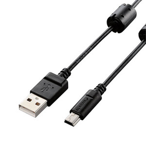 エレコム デジカメ用USBケーブル/miniB/フェライトコア/0.5m/ブラック DGW-MF05BK