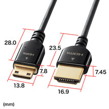 サンワサプライ イーサネット対応ハイスピードHDMIミニケーブル KM-HD22-20K_画像5