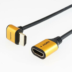 【5個セット】ホーリック HDMI延長ケーブル L型90度 0.5m ゴールド HLFM05-585GDX5