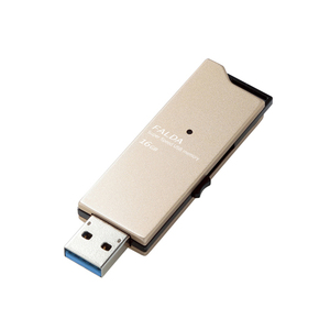 エレコム USBメモリー USB3.0対応 スライド式 高速 DAU 16GB ゴールド MF-DAU3016GGD